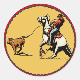 Westerne Sticker Calf Roping