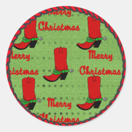 Westerne Sticker Christmas Cowboy laarzen