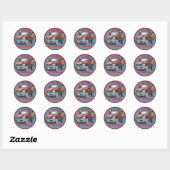 Westerne Sticker Rodeo Cowboys op Denim Print (Vel)