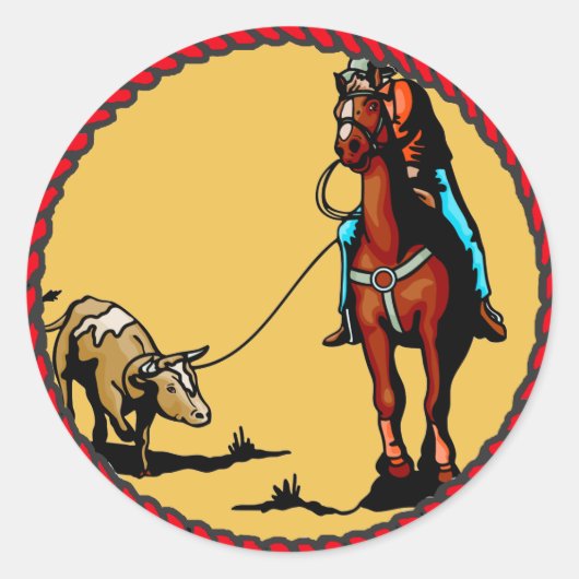 Westerne Sticker Team Roping Steer Roping (Voorkant)