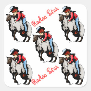 Westerne Stickers Party Favors Rodeo Mutton Bustin