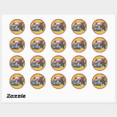 Westerne Stickers Rodeo Cowboys met truck (Vel)