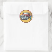 Westerne Stickers Rodeo Cowboys met truck (Tas)