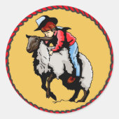 Westerne Stickers Rodeo Mutton Busting (Voorkant)