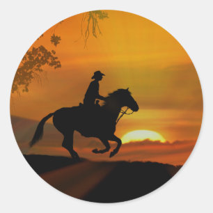 Westerne Stickers van Cowboy en Sunset Country