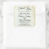  Westerne stijl bruiloft Bedankt Vierkante Sticker (Tas)