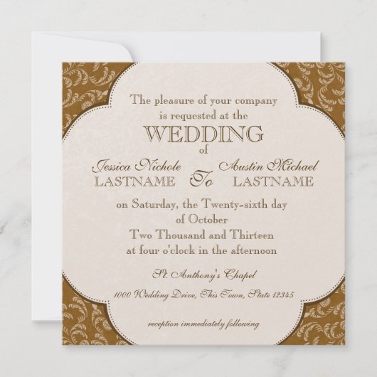  Westerne stijl bruiloft Kaart (Voorkant)