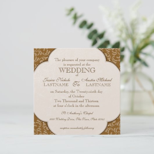  Westerne stijl bruiloft Kaart (Staand voorkant)