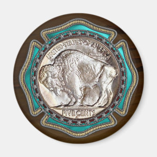 Westerne stijl Buffalo Nickle Magneet