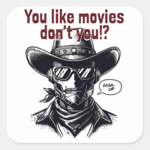 Westerne stijl cowboy design vierkante sticker