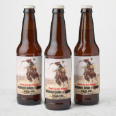 Westerne stijl Cowboy en Bucking Horse Rodeo Bier Etiket (Flessen)
