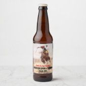 Westerne stijl Cowboy en Bucking Horse Rodeo Bier Etiket (Voorkant)
