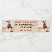 Westerne stijl Cowboy en Bucking Horse Rodeo Waterfles Etiket (Enkel label)