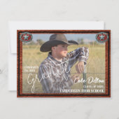Westerne Stijl Cowboy Foto Afstuderen Aankondiging (Voorkant)