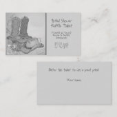 Westerne stijl Cowgirl Raffle Informatiekaartje (Voorkant / Achterkant)