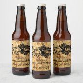 Westerne Stijl Houten Boards en Stagecoach Bier Etiket (Flessen)
