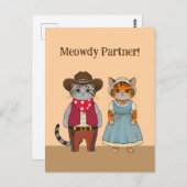 Westerne stijl Katten Valentijn Wild West Briefkaart (Voorkant / Achterkant)