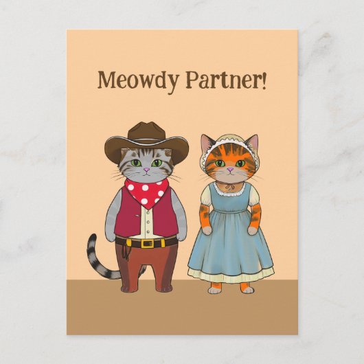 Westerne stijl Katten Valentijn Wild West Briefkaart (Voorkant)