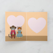 Westerne stijl Katten Valentijn Wild West Feestdagen Kaart (Binnen)