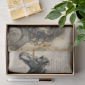 Westerne Stijl Paard en Meisje Gebrandschilderde D Tissuepapier (Geschenk)