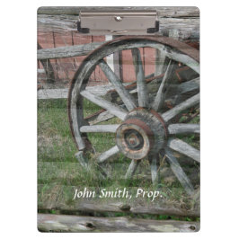Westerne Stijl Rustiek Wagon Wiel Klembord