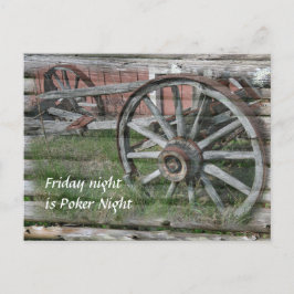 Westerne stijl rustieke Wagon Wheel Briefkaart