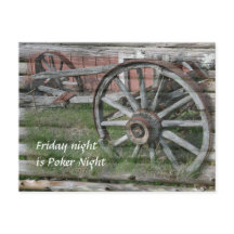 Westerne stijl rustieke Wagon Wheel Briefkaart