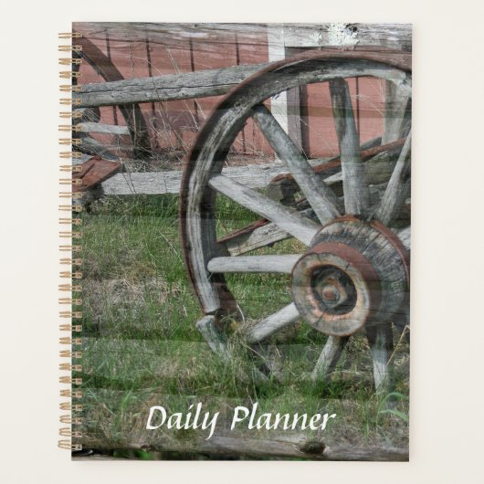 Westerne Stijl Rustieke Wagon Wheel Dagelijkse Pla Planner (Voorkant)