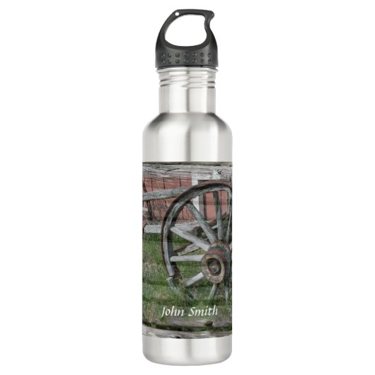 Westerne Stijl Rustieke Wagon Wheel Waterfles Waterfles (Voorkant)