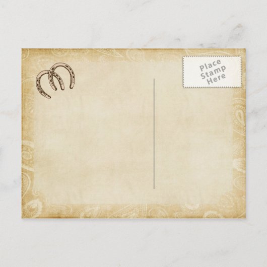 Westerne stijl Save the Date Cards Aankondigingskaart (Achterkant)