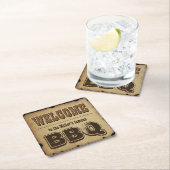 Westerne stijl Welkom bij onze BBQ (aanpasbaar) Kartonnen Onderzetters (Insitu)