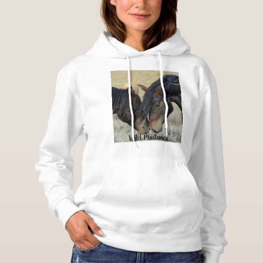 Westerne stijl Wild Mustang Hooded Sweatshirt (Voorkant)