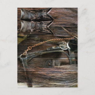 Westerne stijlpaarden en cowboy Boots Briefkaart