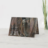 Westerne stijlpaarden en cowboy Boots Note Kaart (Achterkant)