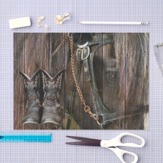 Westerne stijlpaarden en cowboy Boots Tissuepapier (Craft)
