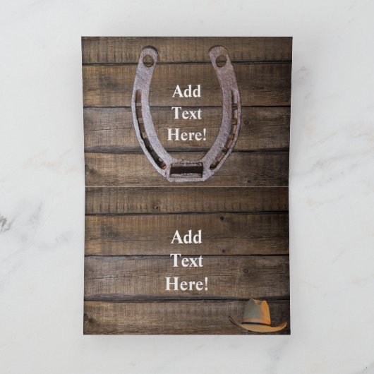 Westerne stijlpaarden en cowboy Boots-zonnebloemen Notitiekaartje (Binnen)