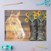 Westerne stijlpaarden en cowboy Boots-zonnebloemen Tissuepapier (Craft)