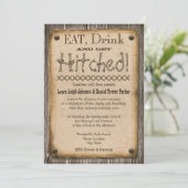 Westerne stijlvol eten, Drink en gehitte bruiloft Kaart (Staand voorkant)