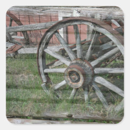 Westerne stijlvolle, Robuuste wielwielStickers Vierkante Sticker