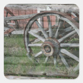 Westerne stijlvolle, Robuuste wielwielStickers Vierkante Sticker (Voorkant)