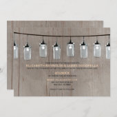 Westerne String Lights Wedding Invitations Kaart (Voorkant / Achterkant)