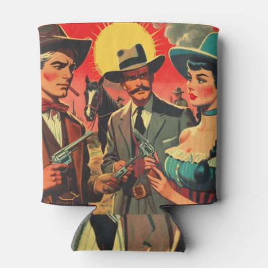 Westerne stripillustratie Blikjeskoeler (Achterkant)