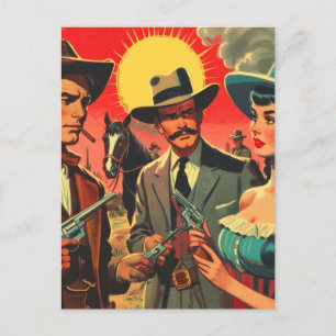 Westerne stripillustratie Briefkaart