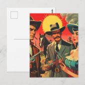  Westerne stripillustratie Briefkaart (Voorkant / Achterkant)