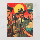  Westerne stripillustratie Briefkaart (Voorkant)