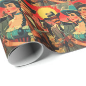  Westerne stripillustratie Cadeaupapier (Rol Hoek)