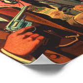  Westerne stripillustratie Poster (Hoek)