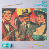  Westerne stripillustratie Tissuepapier (Craft)