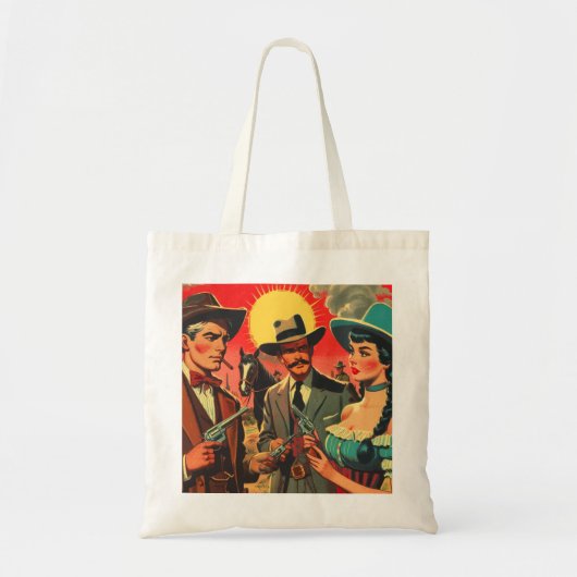  Westerne stripillustratie Tote Bag (Voorkant)