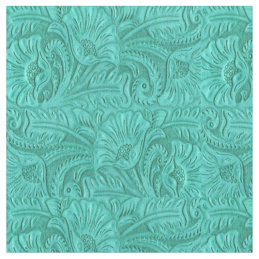 Westerne structuur met turquoise Tooled Leather Pr Stof (Close Up)